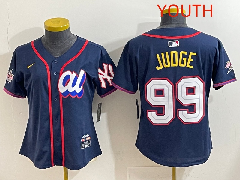 Youth 2025 New York Yankees #99 Judge dark Blue All star Nike MLB Jersey style 0015->youth mlb jersey->Youth Jersey